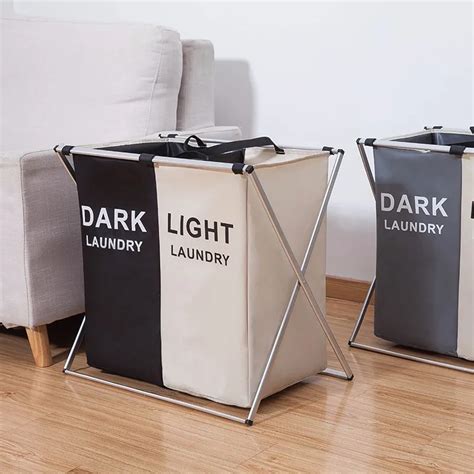 light and dark laundry hamper.